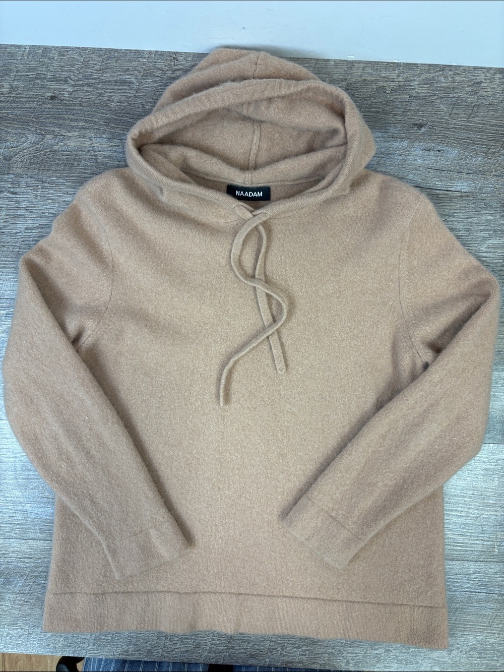 NAADAM 100% Cashmere Pullover Hoodie Camel Tan